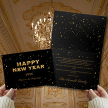 Schwarze und goldene Stars Schönes neues Jahr - El