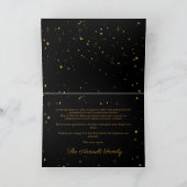 Schwarze und goldene Stars Schönes neues Jahr - El Karte (Innenseite)