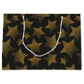 Schwarze und goldene Sterne Große Geschenktüte (Vorderseite)