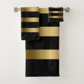 Schwarze und goldene Streifen Badhandtuch Set (Insitu)