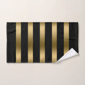 Schwarze und goldene Streifen Badhandtuch Set (Handtuch)