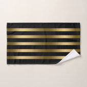 Schwarze und goldene Streifen Badhandtuch Set (Handtuch)