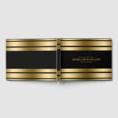 Schwarze und goldene Streifen Gästebuch (Voll)