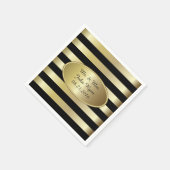 Schwarze und goldene Streifen | Jeder Fall Serviette (Ecke)