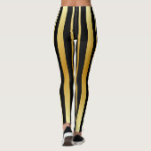 Schwarze und goldene Streifen Leggings (Rückseite)