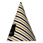 Schwarze und goldene Streifen mit weißer Geburtsta Partyhütchen (Rechts)