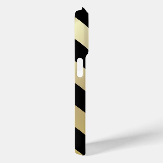 Schwarze und goldene Streifen | Monogramm Case-Mate iPhone Hülle (Rückseite / Rechts)
