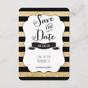 Schwarze und goldene Streifen Save the Date