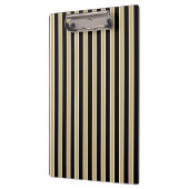 Schwarze und goldene Streifen - Schulfarben Klemmbrett (Links)