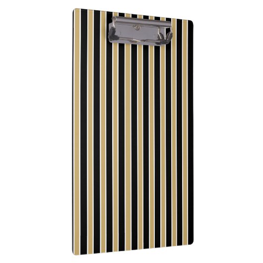 Schwarze und goldene Streifen - Schulfarben Klemmbrett (Rechts)
