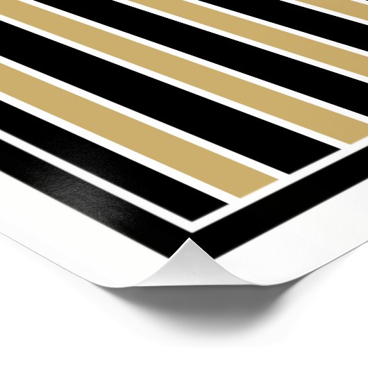 Schwarze und goldene Streifen - Schulfarben Poster (Ecke)