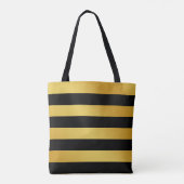 Schwarze und goldene Streifen Tasche (Rückseite)