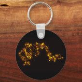 Schwarze und goldene Swirbelmusik Schlüsselanhänger (Vorderseite)