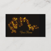 Schwarze und goldene Swirbelmusik Visitenkarte (Vorderseite)