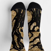 Schwarze und goldene Textur, gemischte Medien abst Socken (Oben)