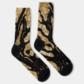 Schwarze und goldene Textur, gemischte Medien abst Socken (Rechts)