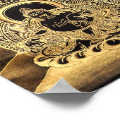 Schwarze und goldene tibetische Kunst Poster (Ecke)