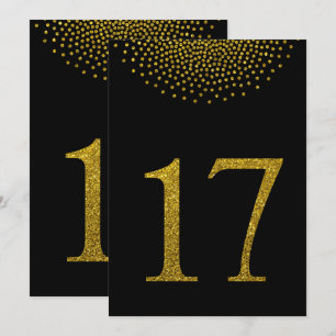 Schwarze und goldene Tischkarten für die Hochzeits Einladung