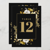 Schwarze und goldene Tischnummer (Vorne/Hinten)
