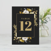 Schwarze und goldene Tischnummer (Stehend Vorderseite)