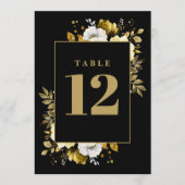 Schwarze und goldene Tischnummer (Vorderseite)