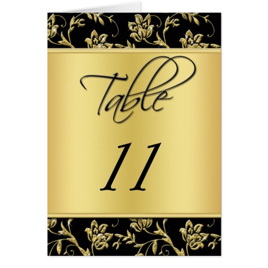 Schwarze und goldene Tischnummer (Vorne)