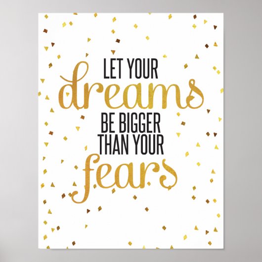 Schwarze und goldene Träume Inspiration Poster (Vorne)