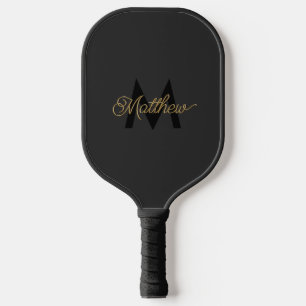 Schwarze und goldene Typografie Hinzufügen von Nam Pickleball Schläger