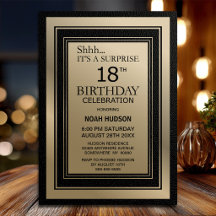 Schwarze und goldene Überraschungsparty zum 18. Ge