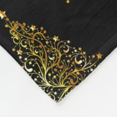 Schwarze und goldene Urlaubsbäume Fleecedecke (Ecke)