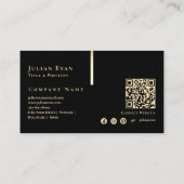 Schwarze und goldene Visitenkarte für künstlerisch (Rückseite)