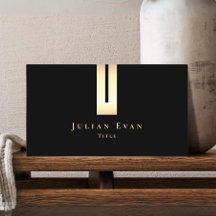 Schwarze und goldene Visitenkarte für künstlerisch