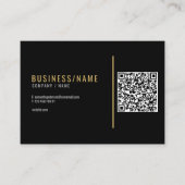 Schwarze und goldene Visitenkarte mit QR-Code (Vorderseite)