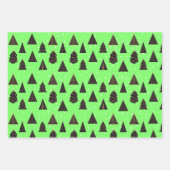 Schwarze und goldene Weihnachtsbäume, Schnee Geschenkpapier Set (Vorderseite 2)