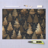 Schwarze und goldene Weihnachtsbäume Seidenpapier (Handwerk)