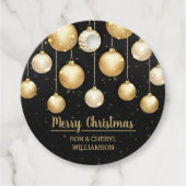 Schwarze und goldene Weihnachtsschmuck Geschenkanhänger (Vorderseite)