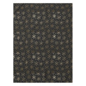 Schwarze und goldene Weihnachtsschneeflocken Tischdecke (Vorderseite)