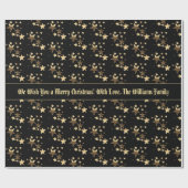 Schwarze und goldene Weihnachtssterne Muster hinzu Geschenkpapier (Flach)