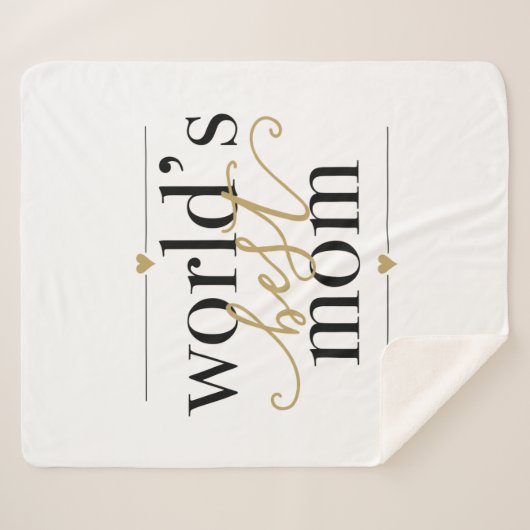 Schwarze und goldene Welten Beste Mama Sherpadecke (Vorderseite (Horizontal))