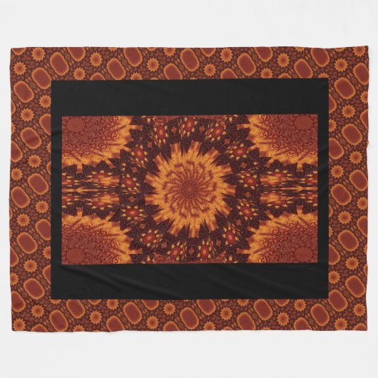 Schwarze und goldene Wildblumen 10 Fleecedecke (Vorderseite (Horizontal))