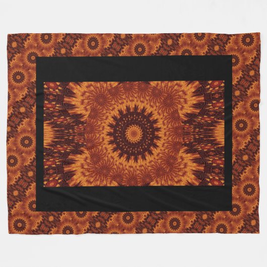 Schwarze und goldene Wildblumen 11 Fleecedecke (Vorderseite (Horizontal))