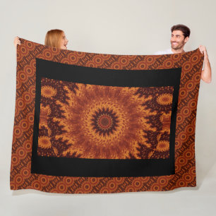 Schwarze und goldene Wildblumen 12 Fleecedecke