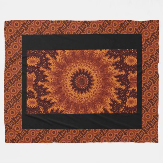 Schwarze und goldene Wildblumen 12 Fleecedecke (Vorderseite (Horizontal))