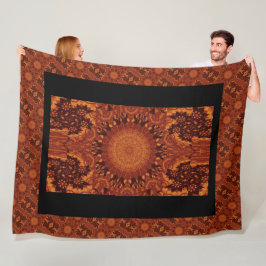 Schwarze und goldene Wildblumen 14 Fleecedecke