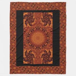 Schwarze und goldene Wildblumen 14 Fleecedecke