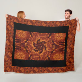 Schwarze und goldene Wildblumen 15 Fleecedecke