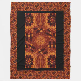 Schwarze und goldene Wildblumen 16 Fleecedecke