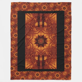 Schwarze und goldene Wildblumen 1 Fleecedecke
