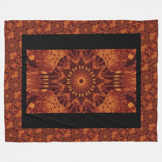 Schwarze und goldene Wildblumen 20 Fleecedecke (Vorderseite (Horizontal))