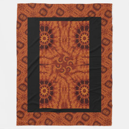 Schwarze und goldene Wildblumen 22 Fleecedecke